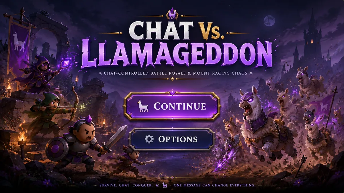 The Chat Vs. Llamageddon title screen